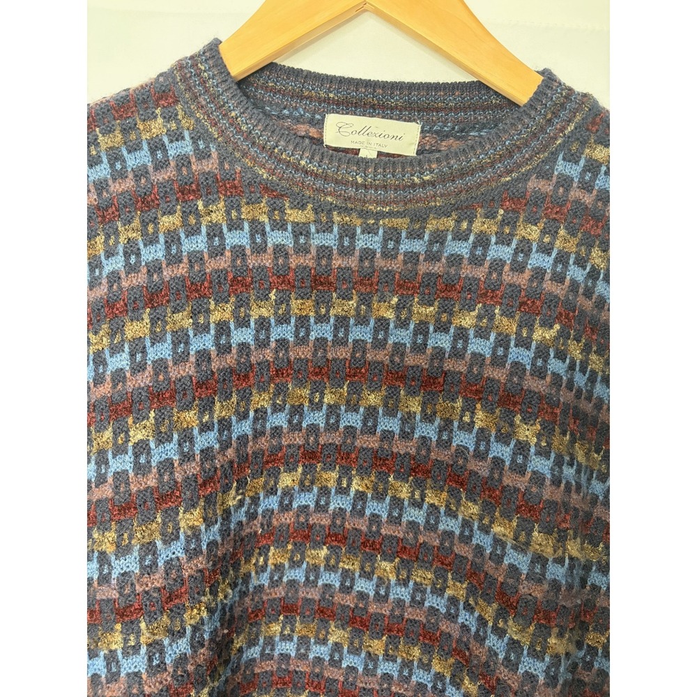 Collezioni Wool Blend Sweater Mens L Chunky Fisherman Grunge Grandpa Cobain Y2K - Picture 2 of 7